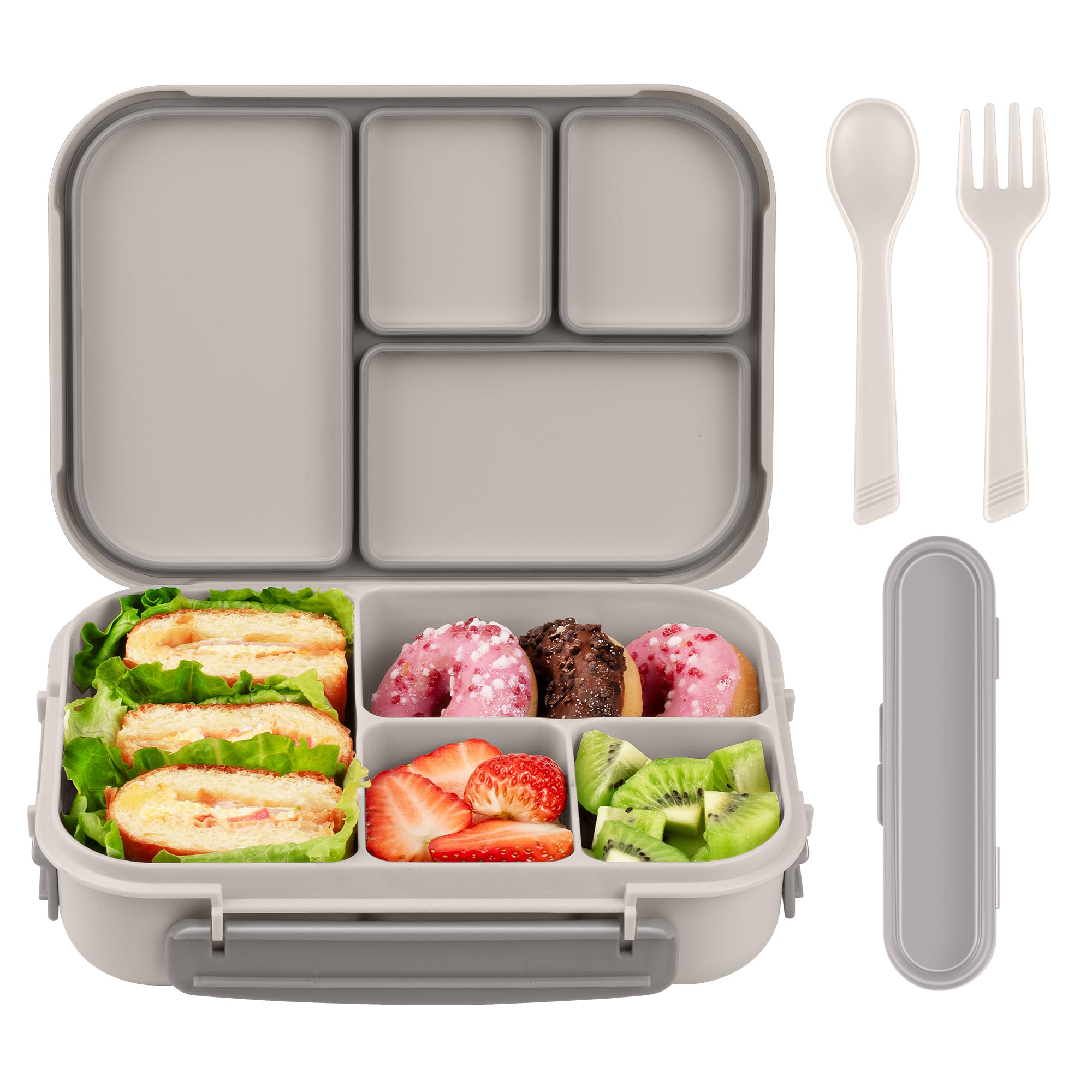 Amathley lunchbox with four compartments keeps meals separated for balanced portions.
