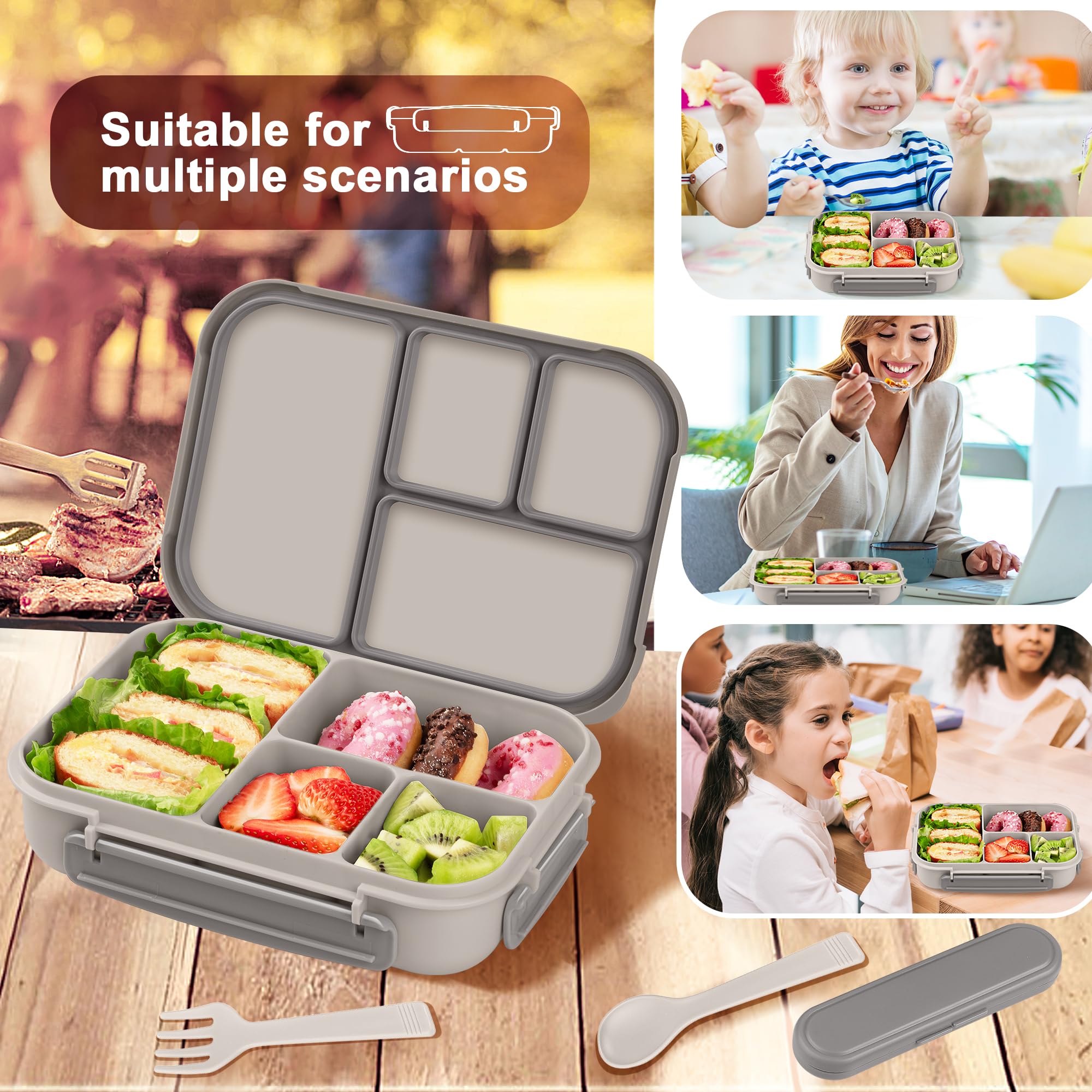 Amathley microwave-safe base allows reheating meals safely.
