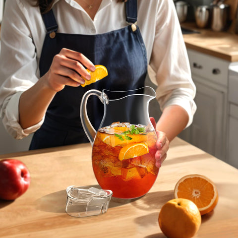 Amazing Abby Bubbly 2-Pack Pitcher in fridge, easy cold drinks storage.