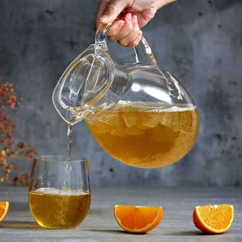 Amazing Abby Bubbly pitcher sturdy handle supports easy pouring