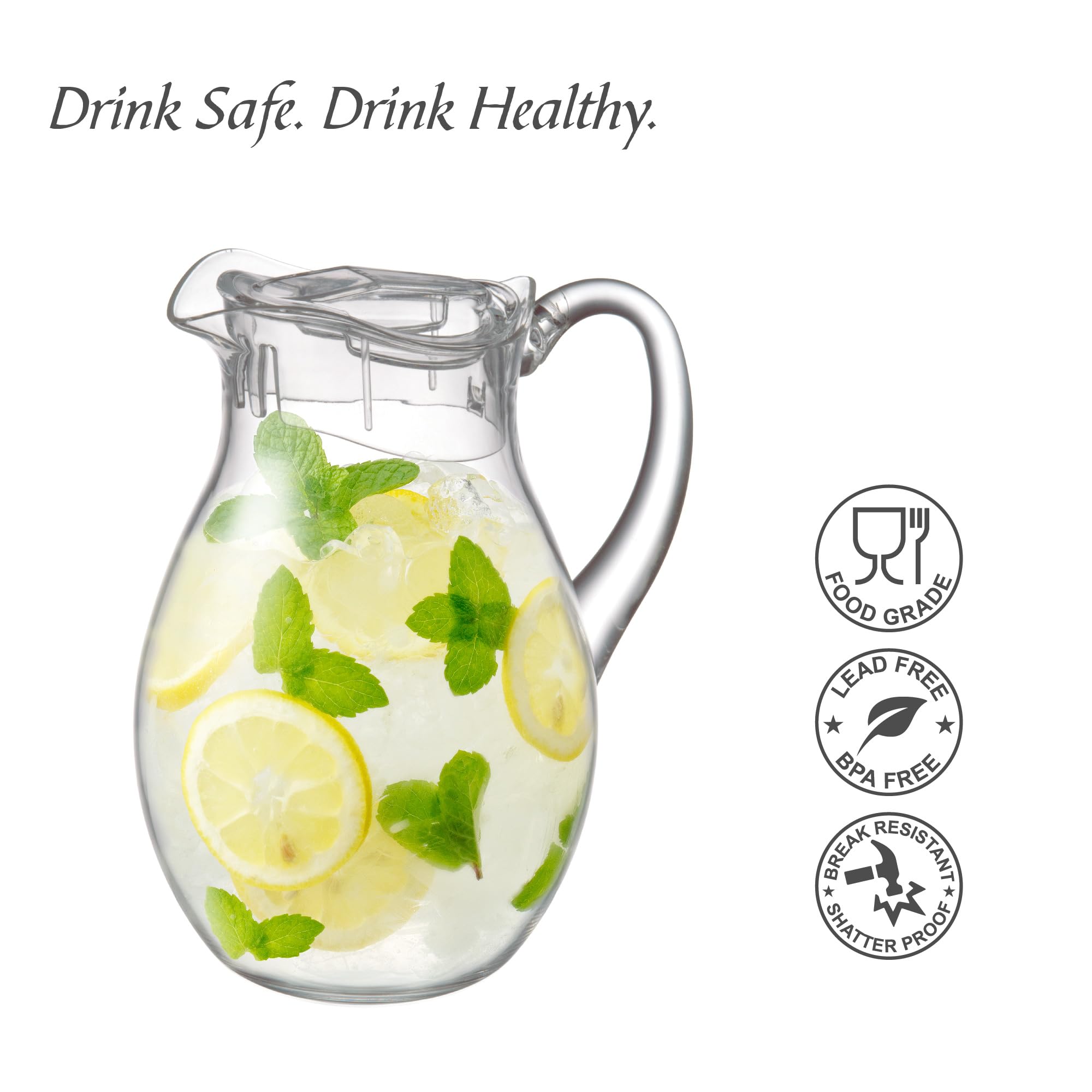 Amazing Abby Bubbly 2-Pack Pitcher shatter-proof construction, durable for weekly gatherings.