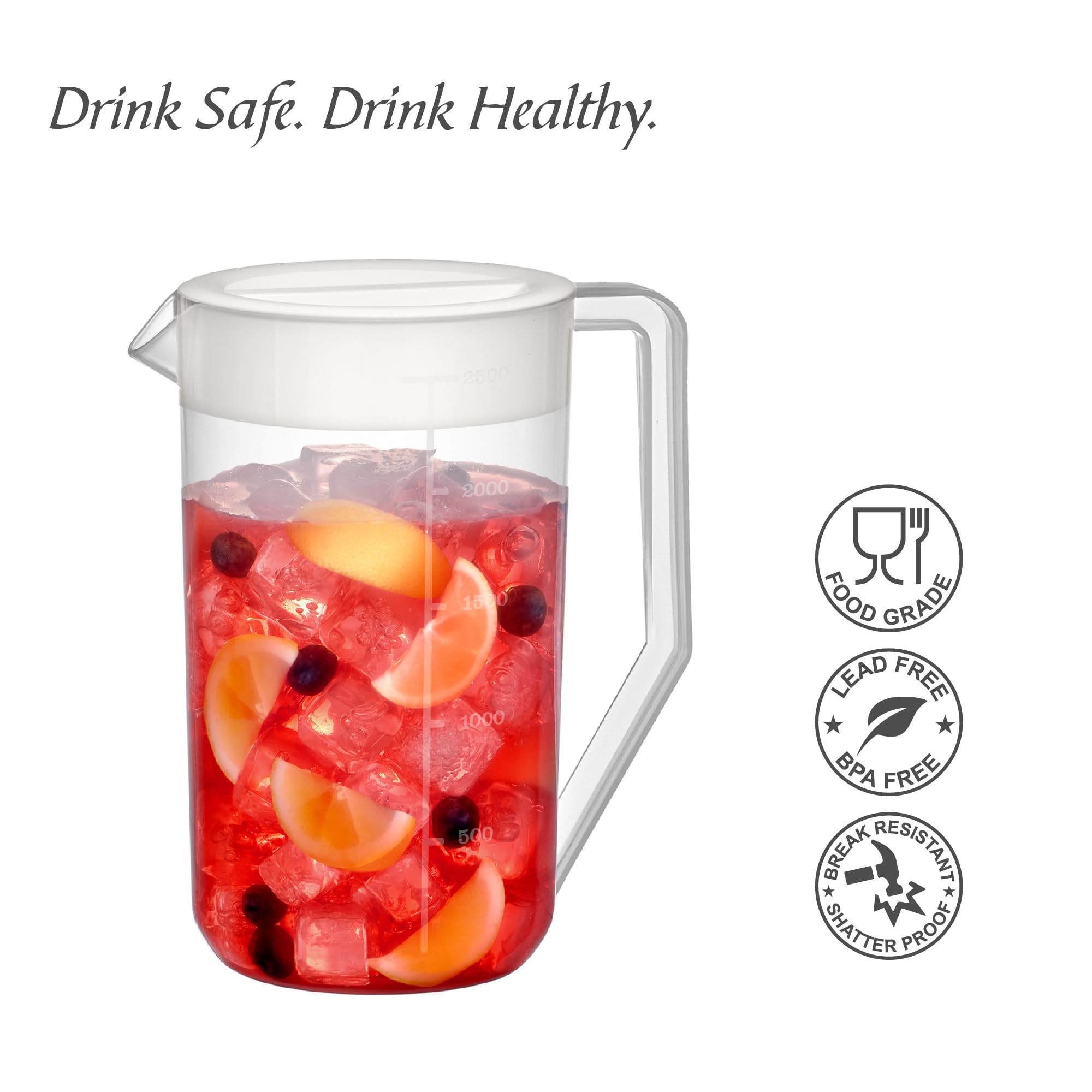 Amazing Abby heat-resistant pitcher withstands hot and cold beverages without warping