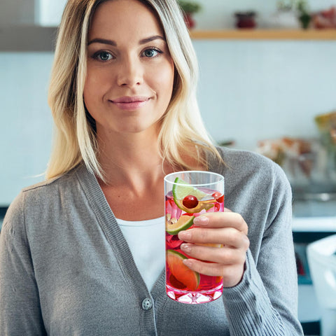 Amazing Abby Liberty clear glass-like appearance; shatter-proof for outdoor gatherings.