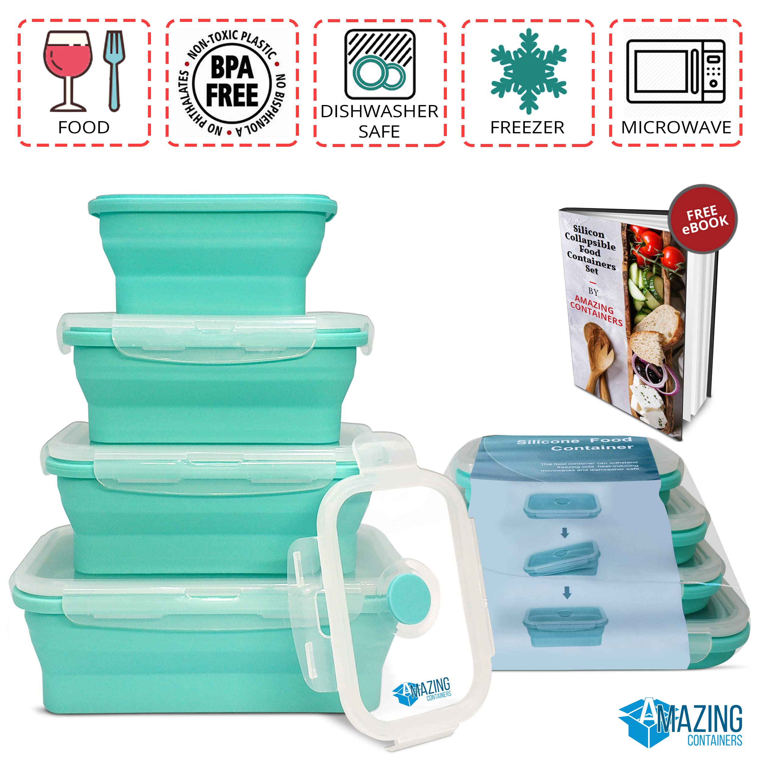 AMAZING CONTAINERS leak-proof seals keep food fresh.