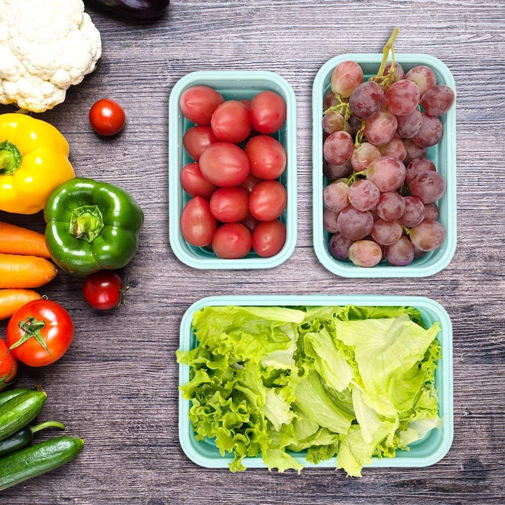 AMAZING CONTAINERS sizes lined up for easy meal prep selection.