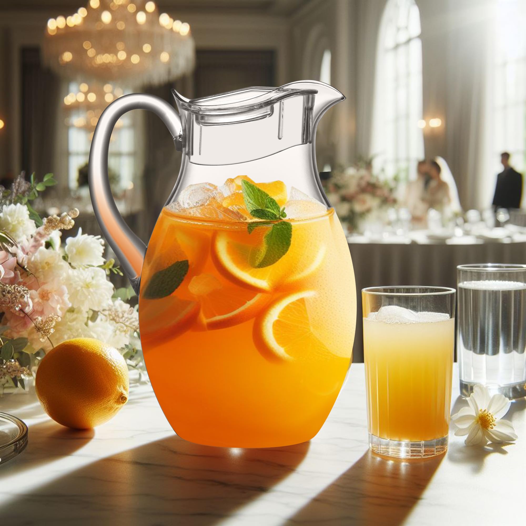 Amazing Abby Bubbly Grand pitcher clear glass, stylish for any table setting.