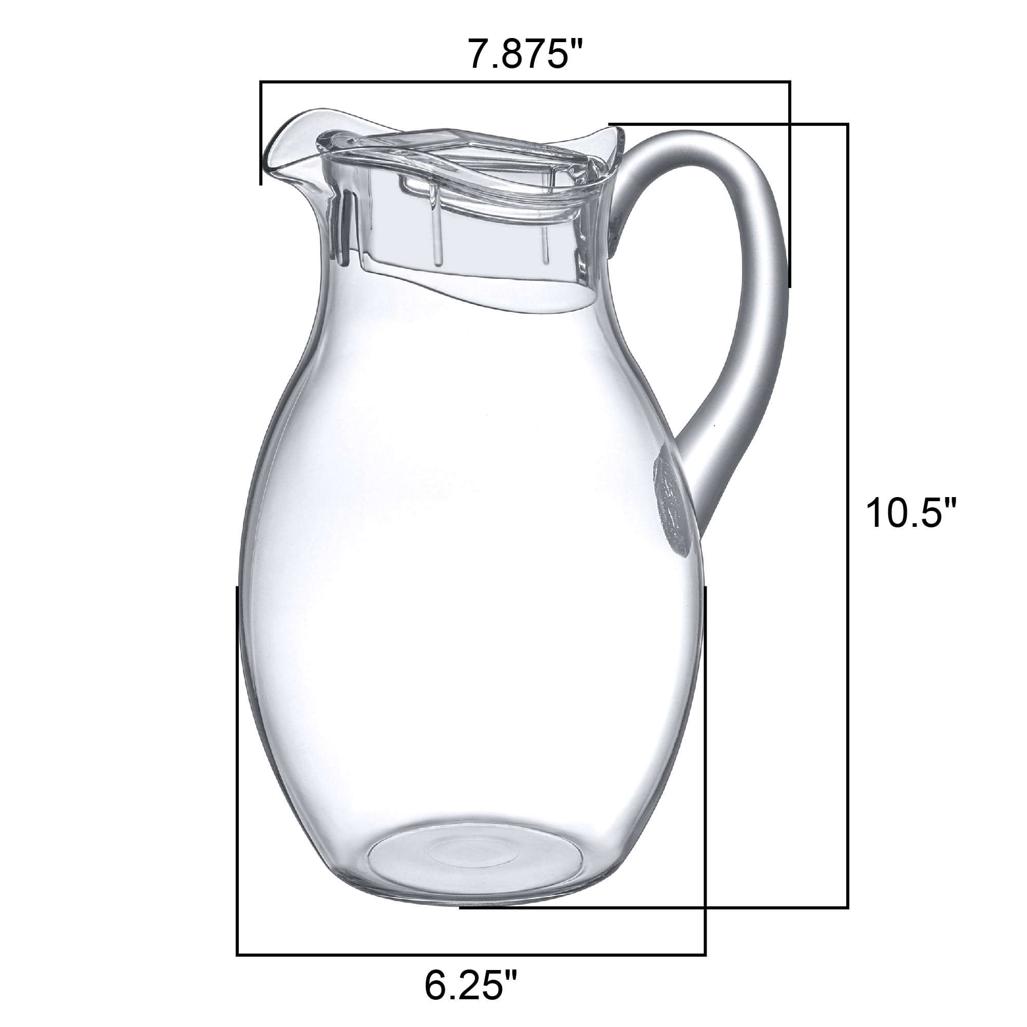 Amazing Abby Bubbly Grand pitcher, handle-side, sturdy for easy pouring.
