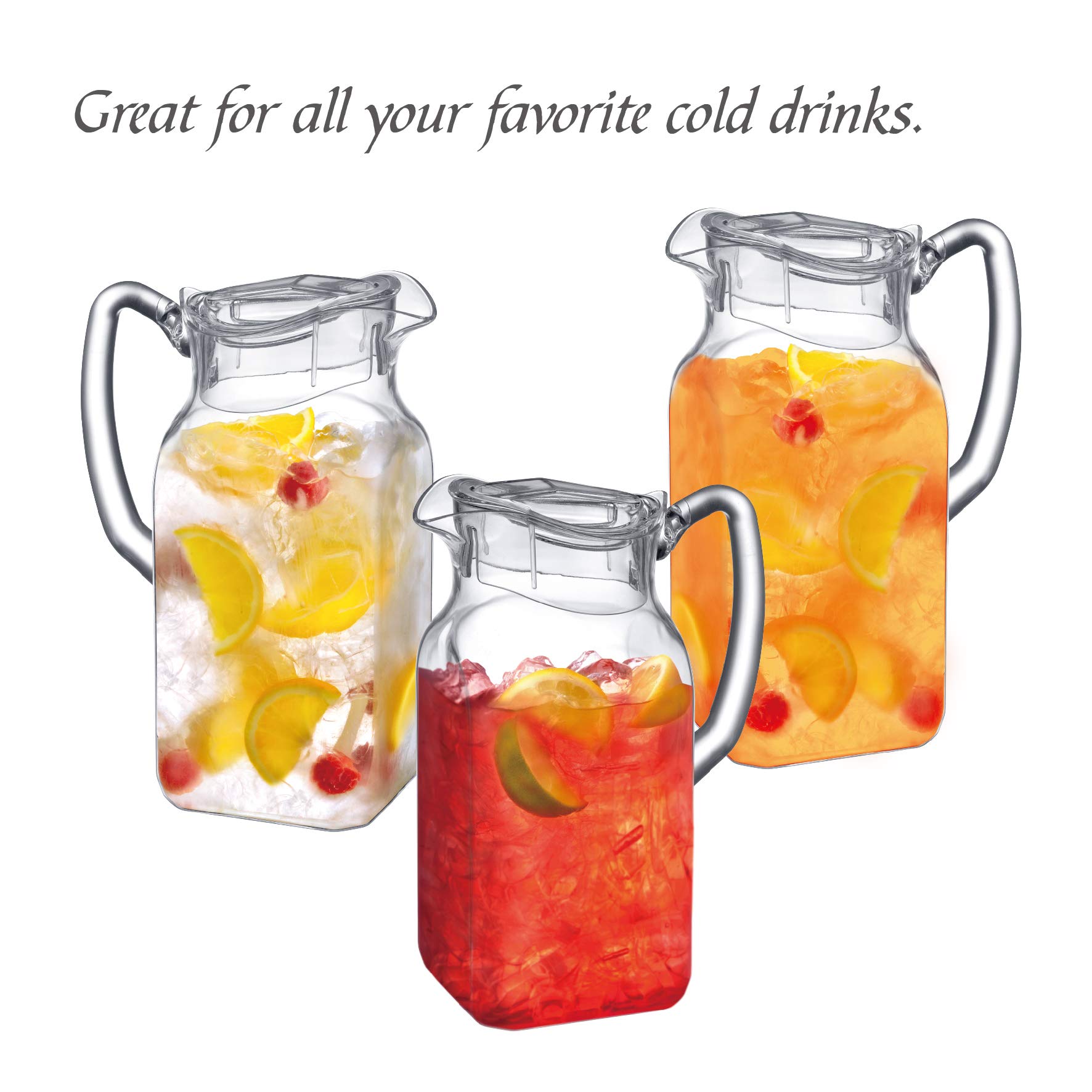 Amazing Abby Quadly BPA-free acrylic pitcher kept fresh in the fridge