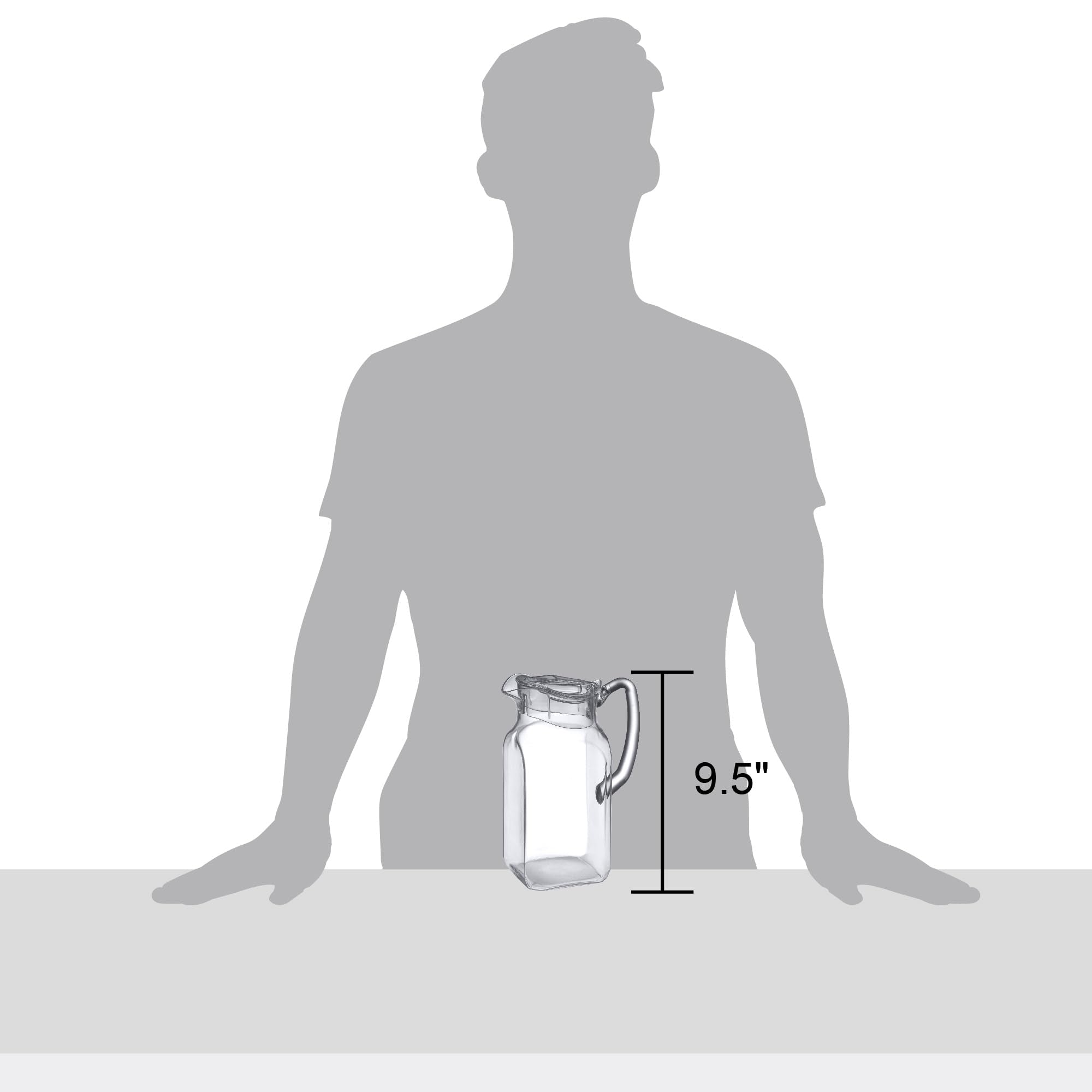 Amazing Abby Quadly plastic pitcher in fridge ready for juice and tea serving