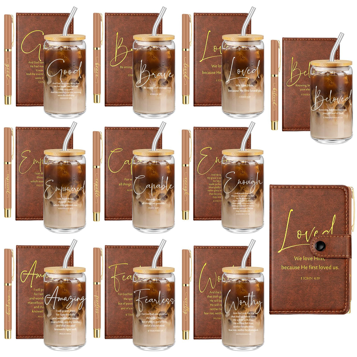 AmazingSpark glass cups with lids and straws for 16 oz beverages and daily use