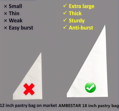 AMBESTAR disposable piping bags emphasize convenient, sterile cleanup after use.