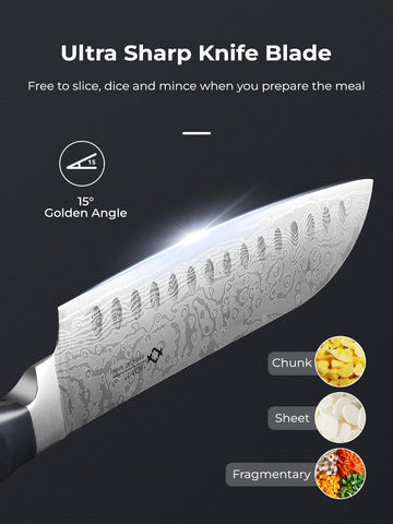 AMEGAT 8-inch chef knife in action for smooth chopping.