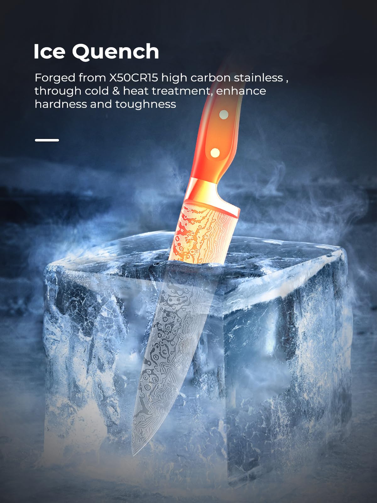 AMEGAT 8-inch slicing knife delivering clean, even cuts.