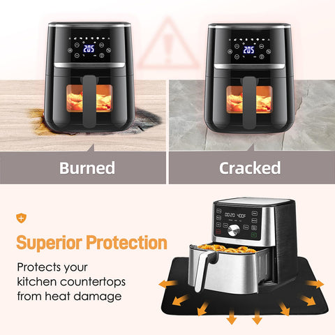 Amerbro heat resistant mat acting as an appliance slider for easy repositioning