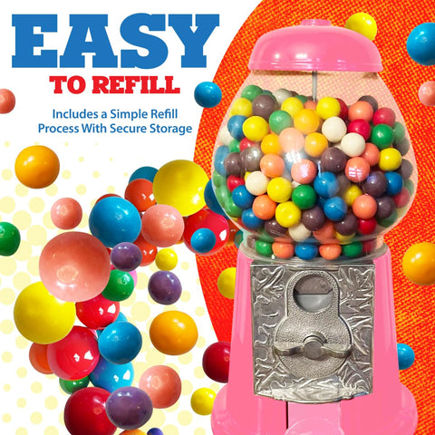 American Gumball Company easy refill access simplifies stocking gumballs or candies