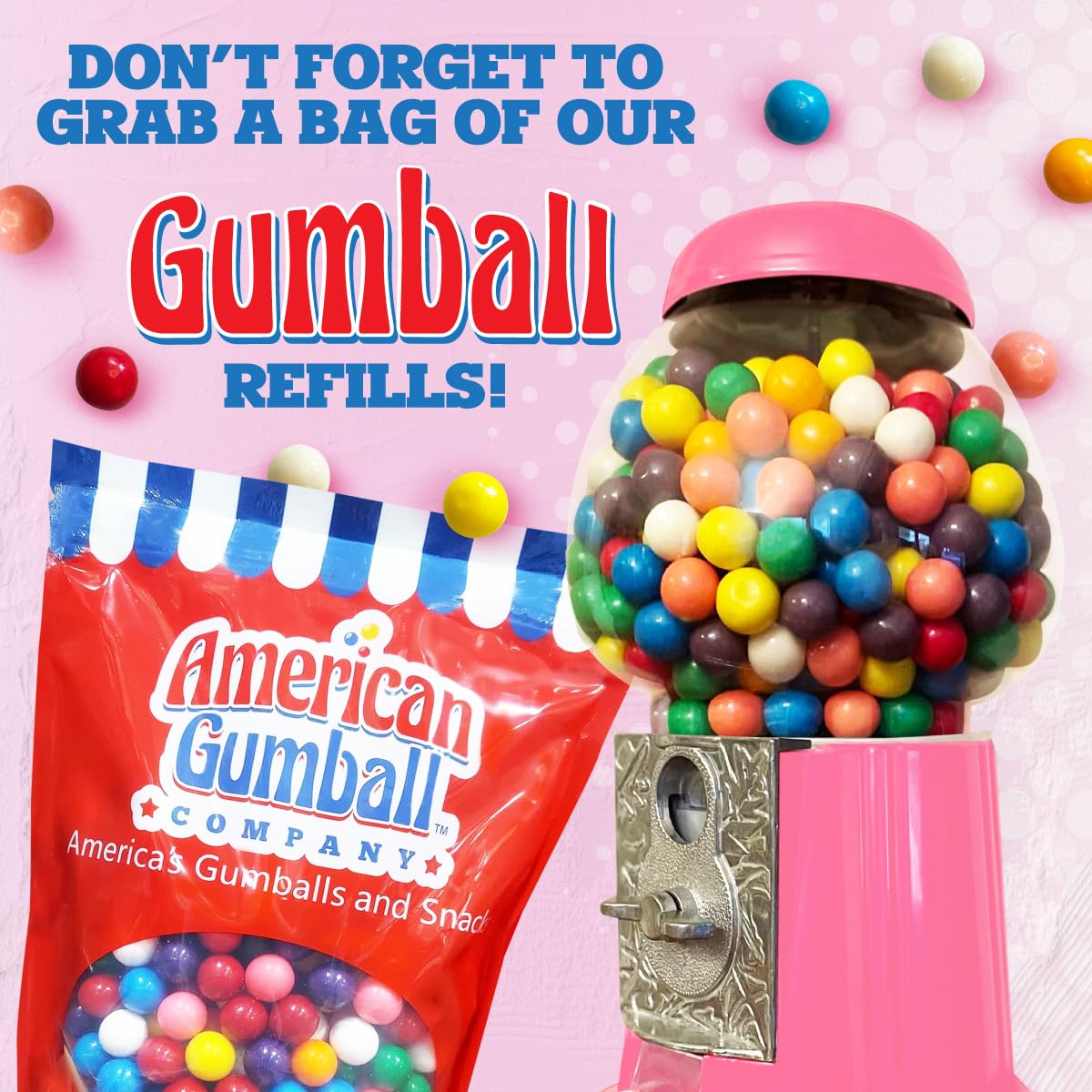 American Gumball Company free-spin option enables coin-free snack dispensing