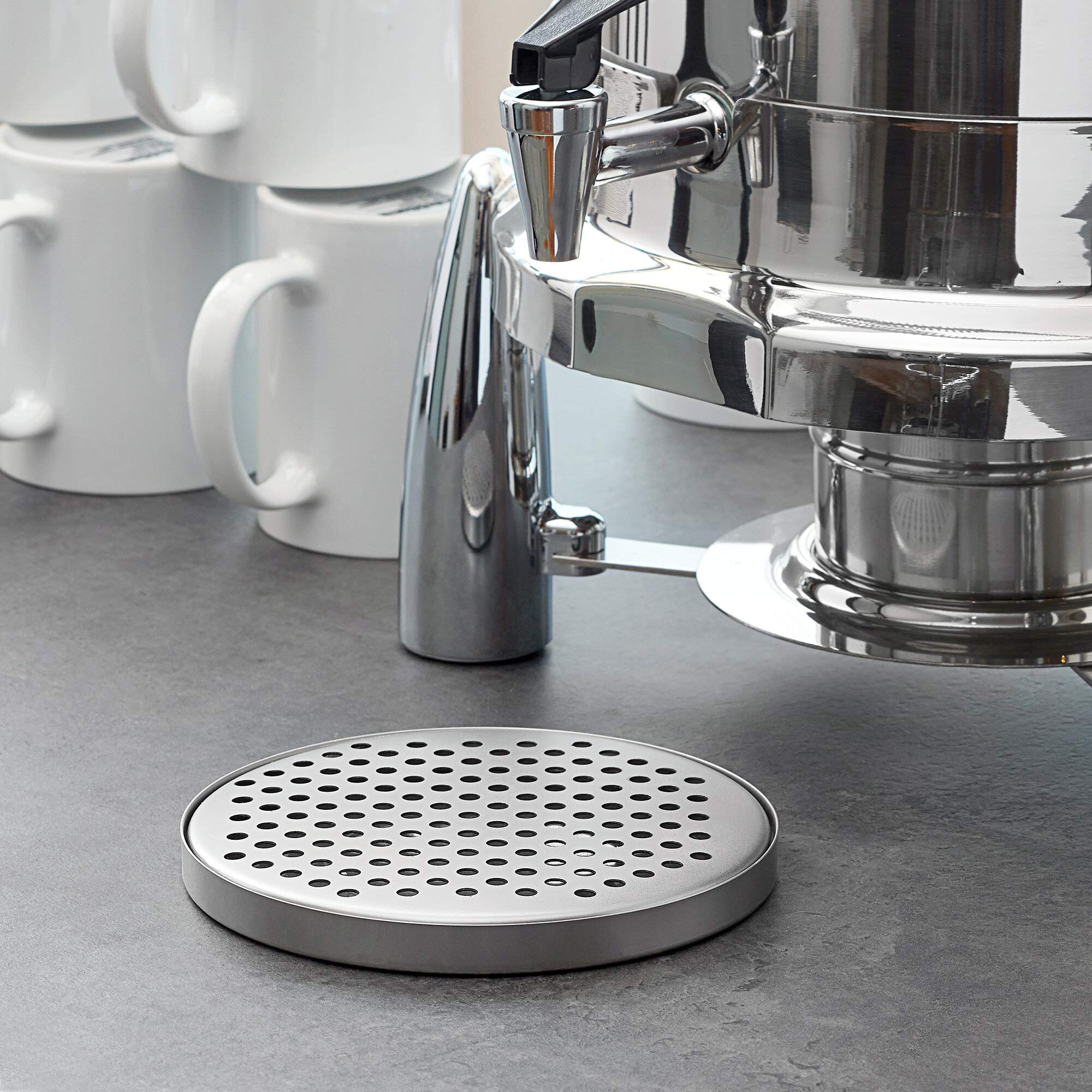 American Metalcraft DT3 stainless steel drip tray with slotted cover for easy cleaning