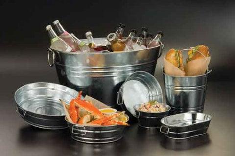 American Metalcraft pail with sturdy handle for easy transport between prep and serving areas