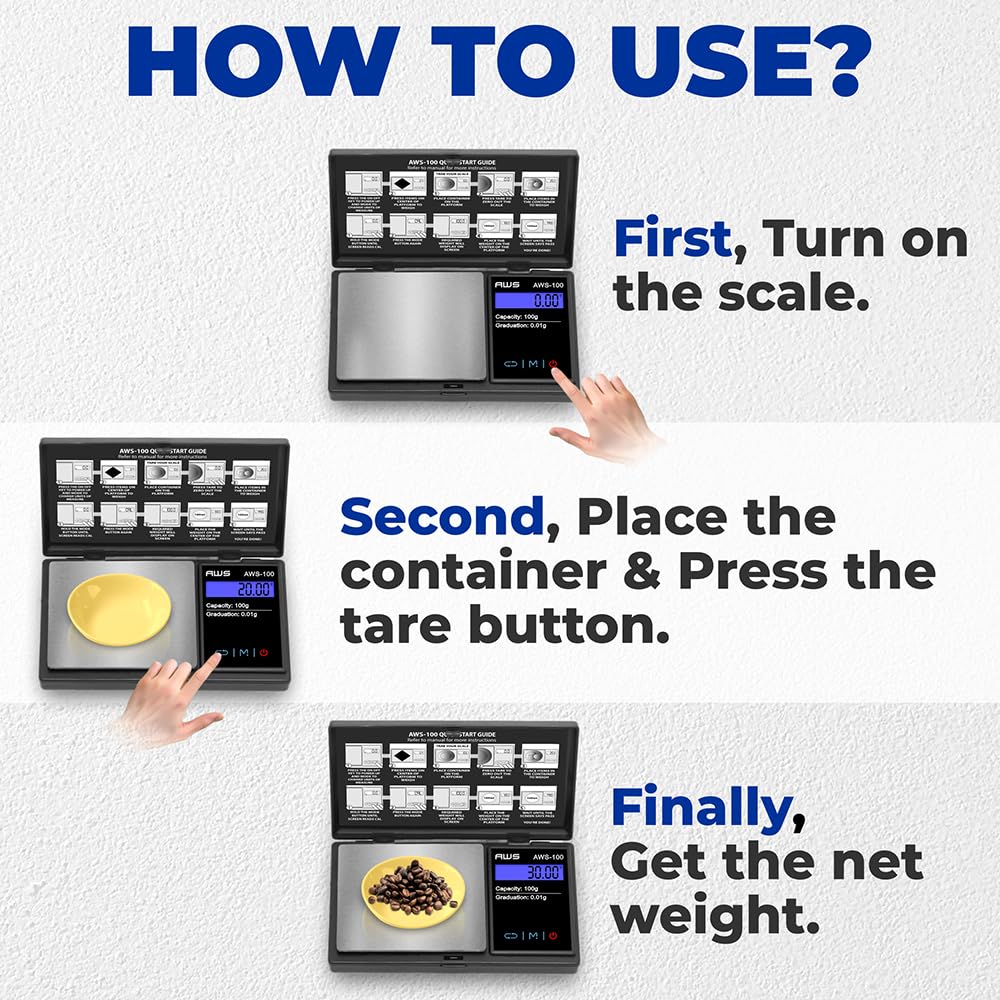 AWS-100 black display: clear backlit readouts for quick measurements anywhere.