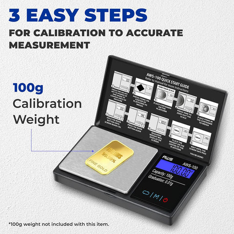 AWS-100 black stainless-steel shell: durable design for daily weighing tasks.