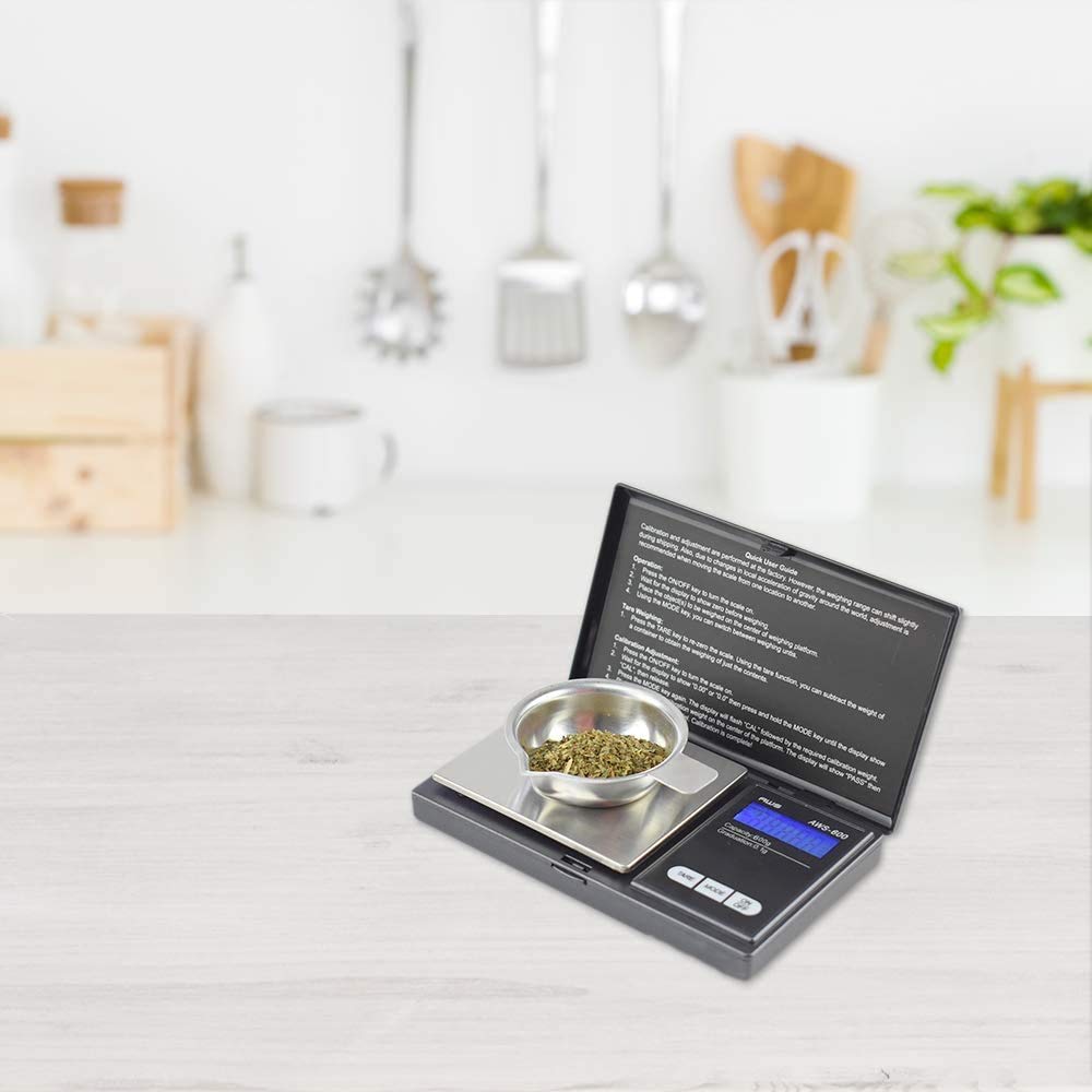AWS-600 pocket-scale close-up on keypad highlighting portable design