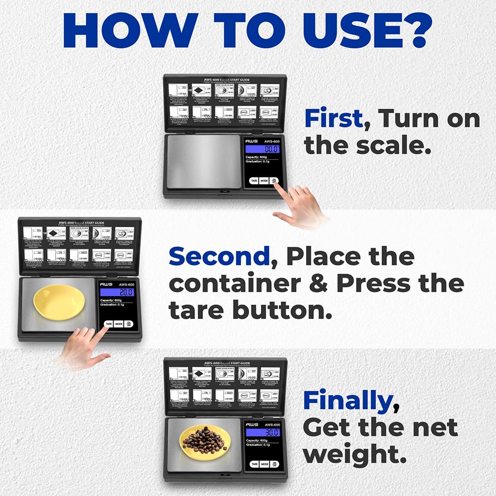 AMERICAN WEIGH SCALES AWS-600 weighs jewelry and gemstones accurately