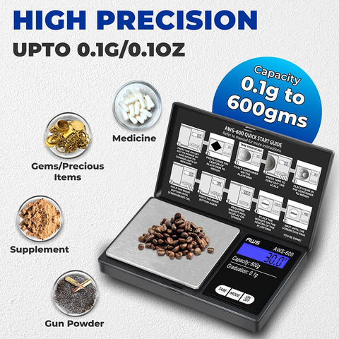 AMERICAN WEIGH SCALES AWS-600 compact kitchen-use scale for spices and powders