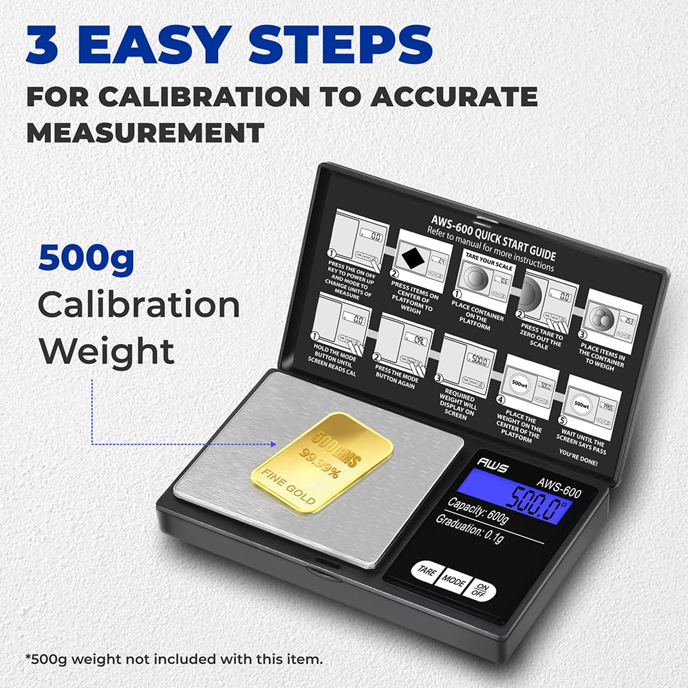 AMERICAN WEIGH SCALES AWS-600 travel-ready pocket scale for on-the-go weighing