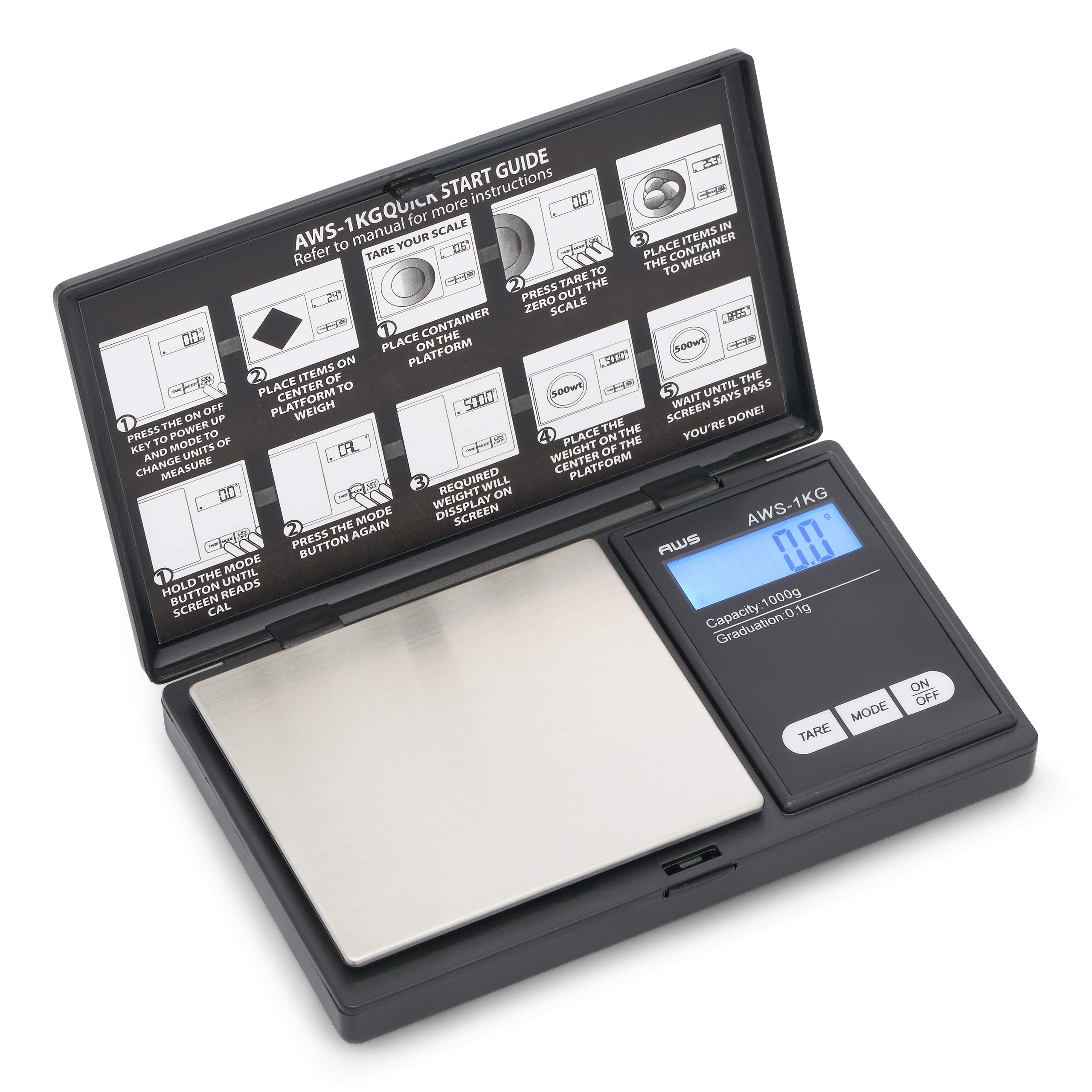 AMERICAN WEIGH SCALES AWS-600G collapsible bowl included for versatile weighing.