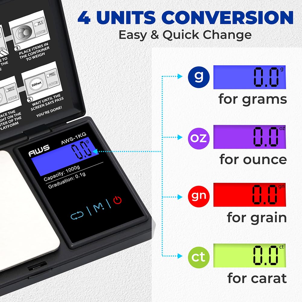 AMERICAN WEIGH SCALES AWS-600G portable profile fits into small spaces.