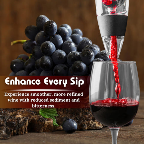 Americanista red wine aerator decanter spout delivers smooth, sediment-free pours.