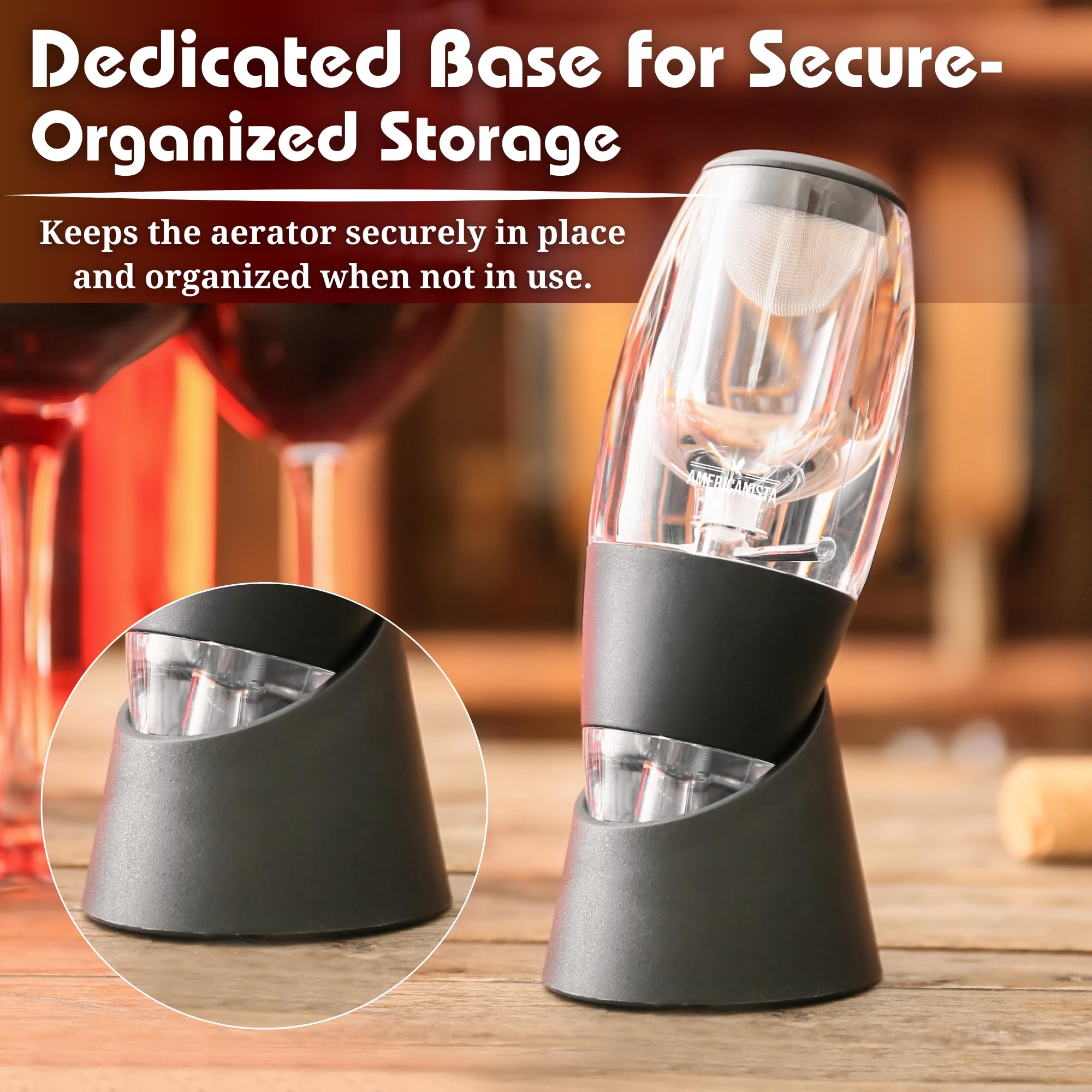 Americanista wine aerator cleaning moment shows easy maintenance after tastings.