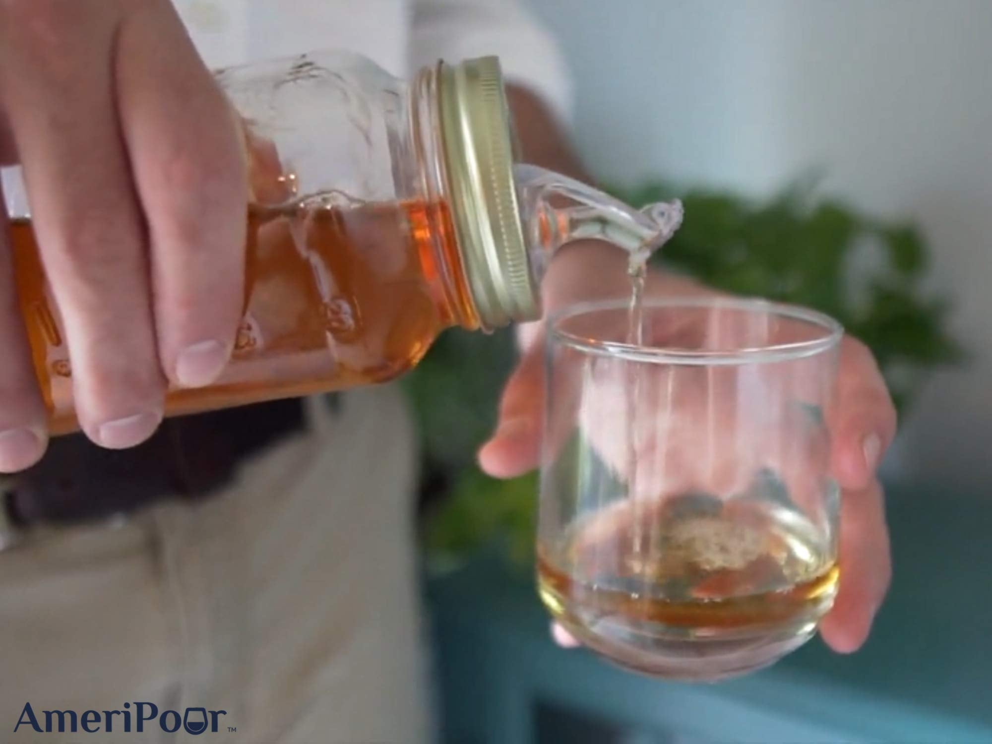 AmeriPour gravity pouring flap in action image.
