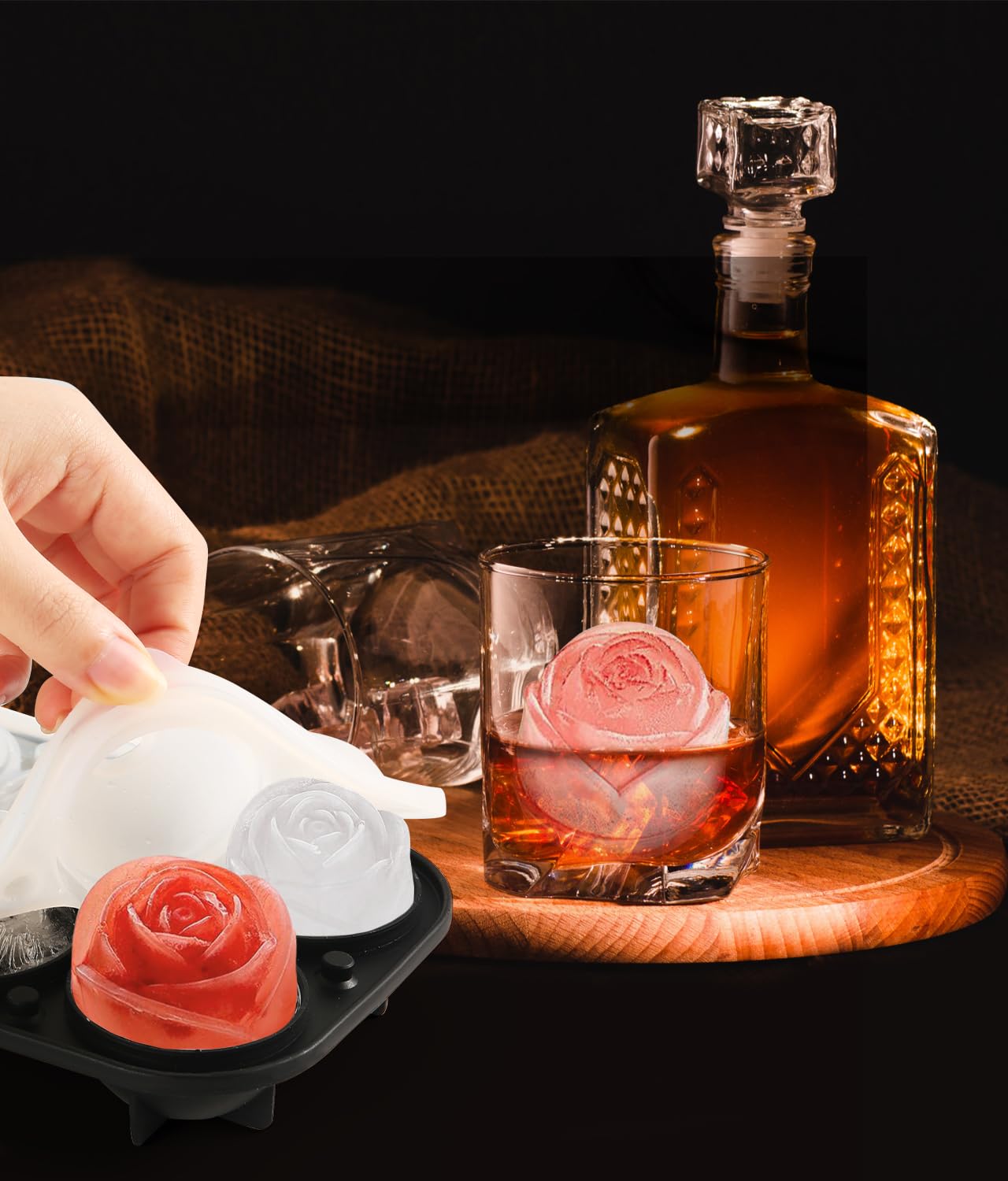 AMFOCUS 3-in-1 ice tray set ideal for parties and bars