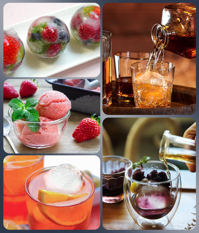 AMFOCUS versatile silicone ice trays for whiskey, cocktails, popsicles and more
