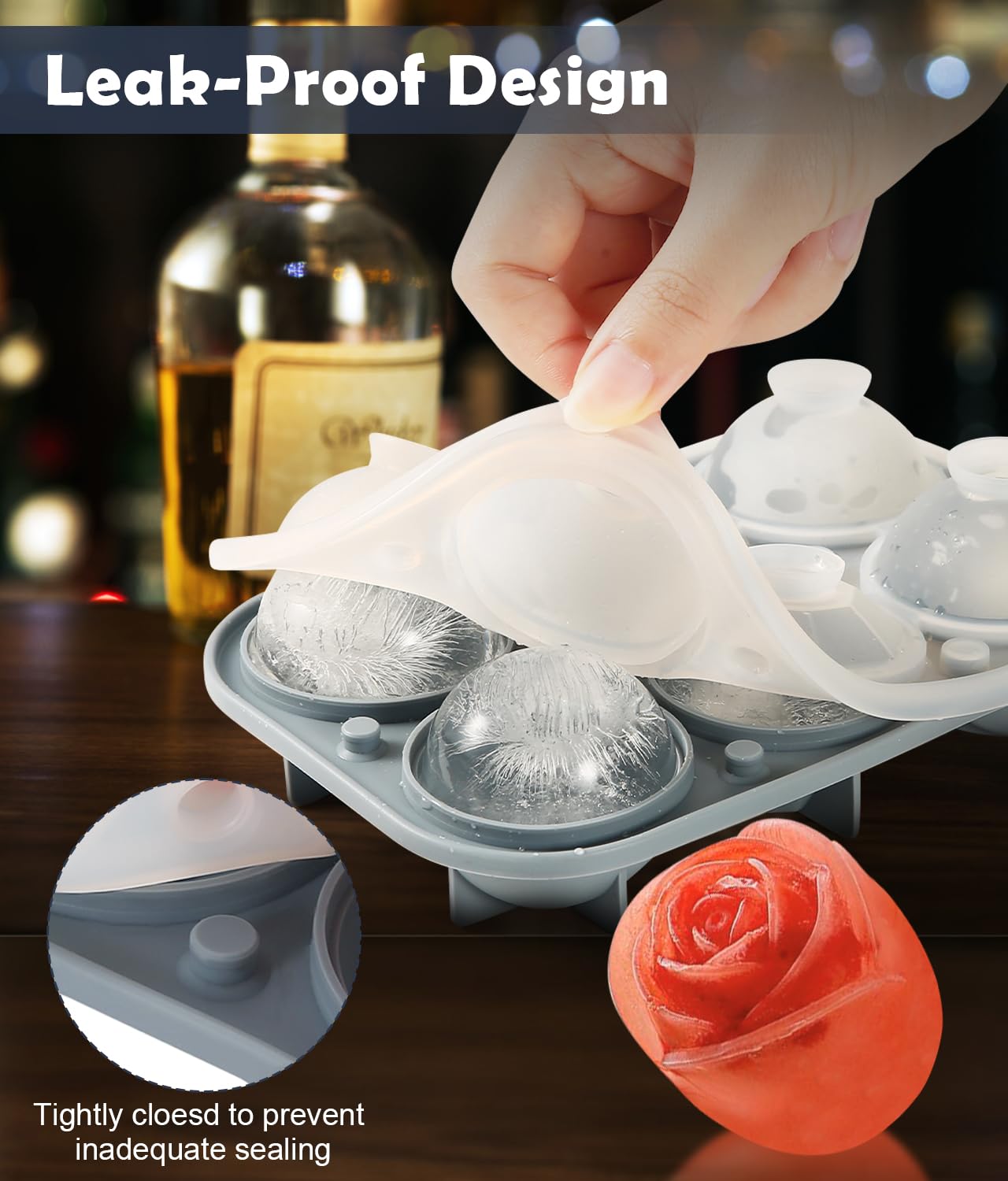 AMFOCUS large square ice cubes slow dilution for whiskey