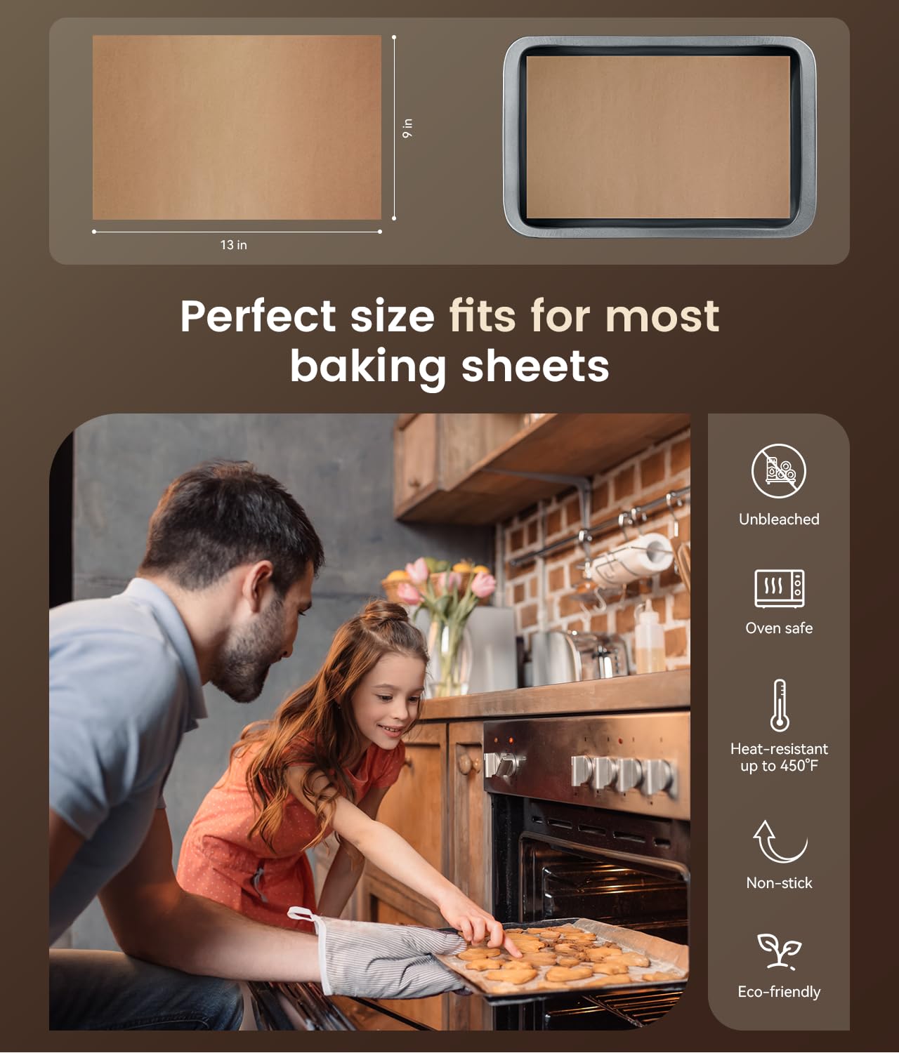 AMFOCUS oil-resistant parchment protects pans during roasting and baking