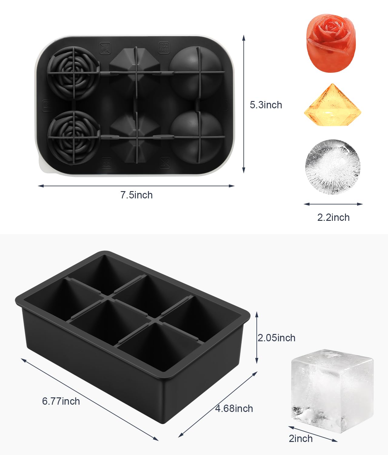 AMFOCUS rose ice cubes elevate presentation in whiskey and mocktails