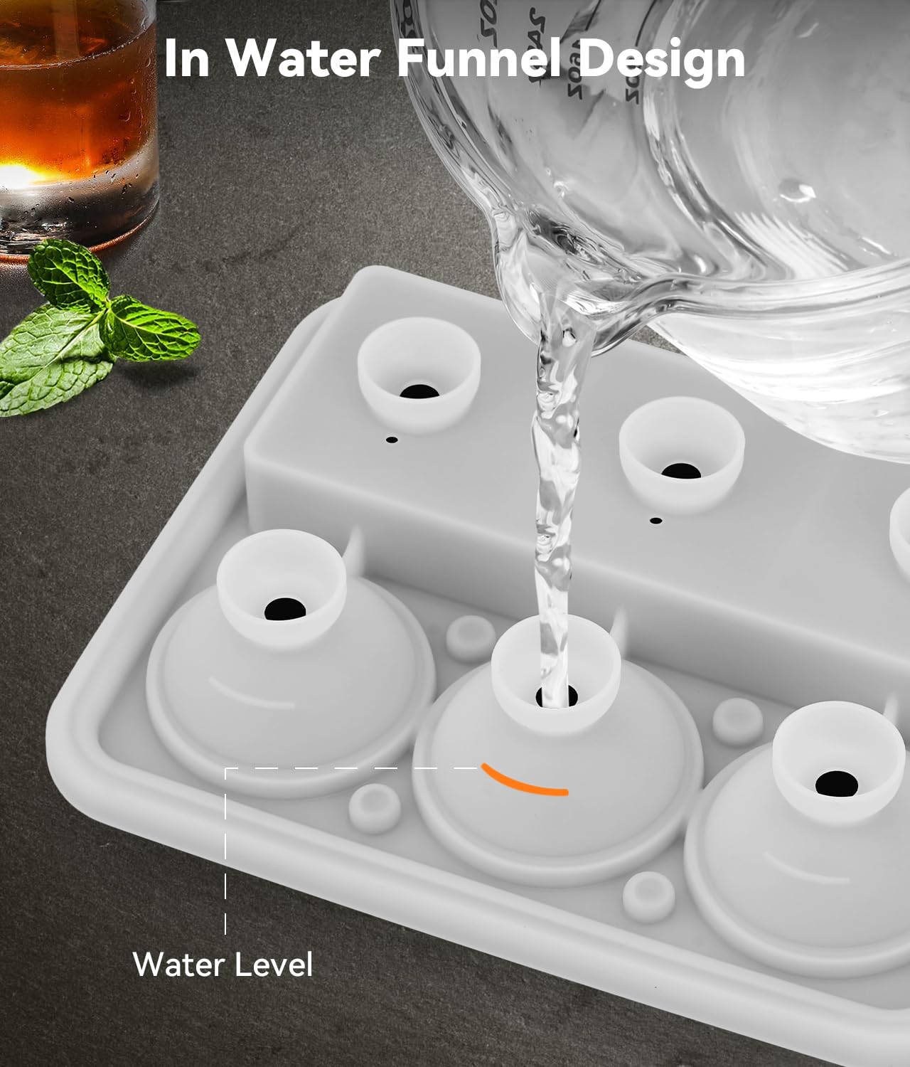 AMFOCUS rose shaped ice cube tray with lid for decorative beverages
