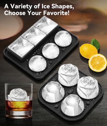 AMFOCUS square ice cube tray with lid for elegant cocktails