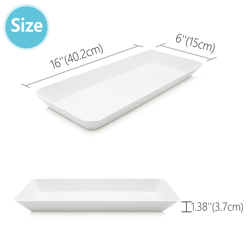 AMGBZT plastic white rectangle tray wide for main courses and display