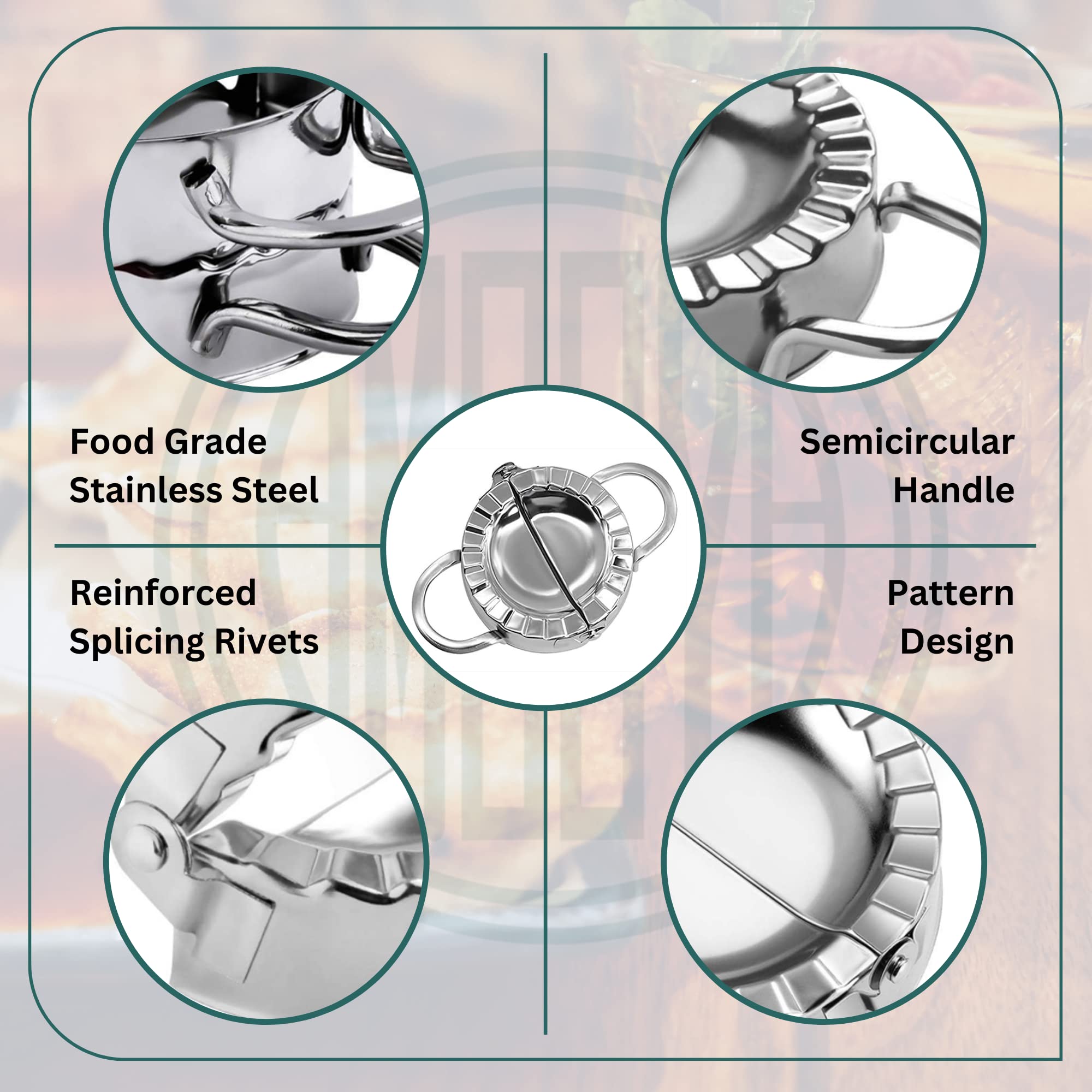 AMGOYA ring cutter creates clean dumpling edges for sealing.