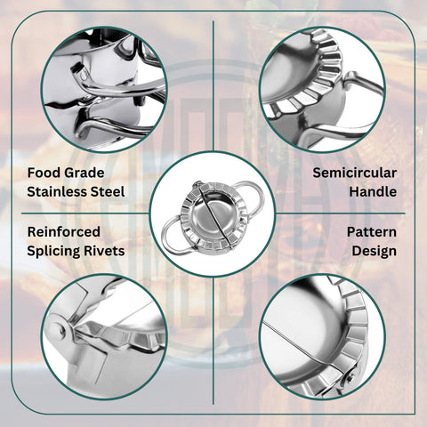 AMGOYA ring cutter creates clean dumpling edges for sealing.