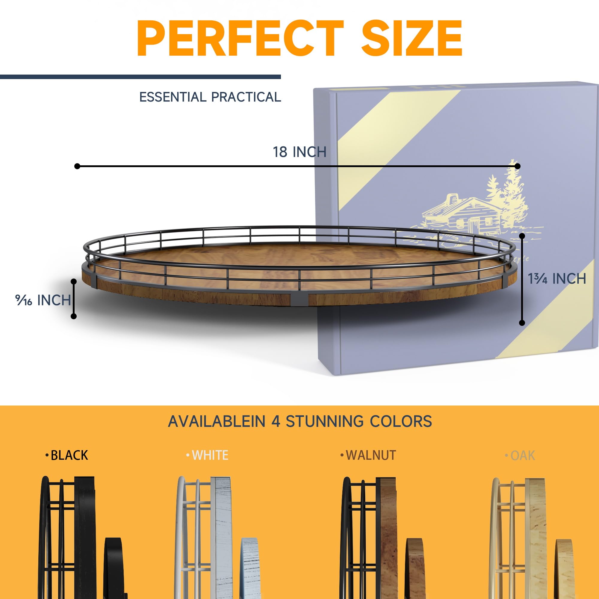 AMH Lazy Susan anti-slip pads protect surfaces and keep items stable.