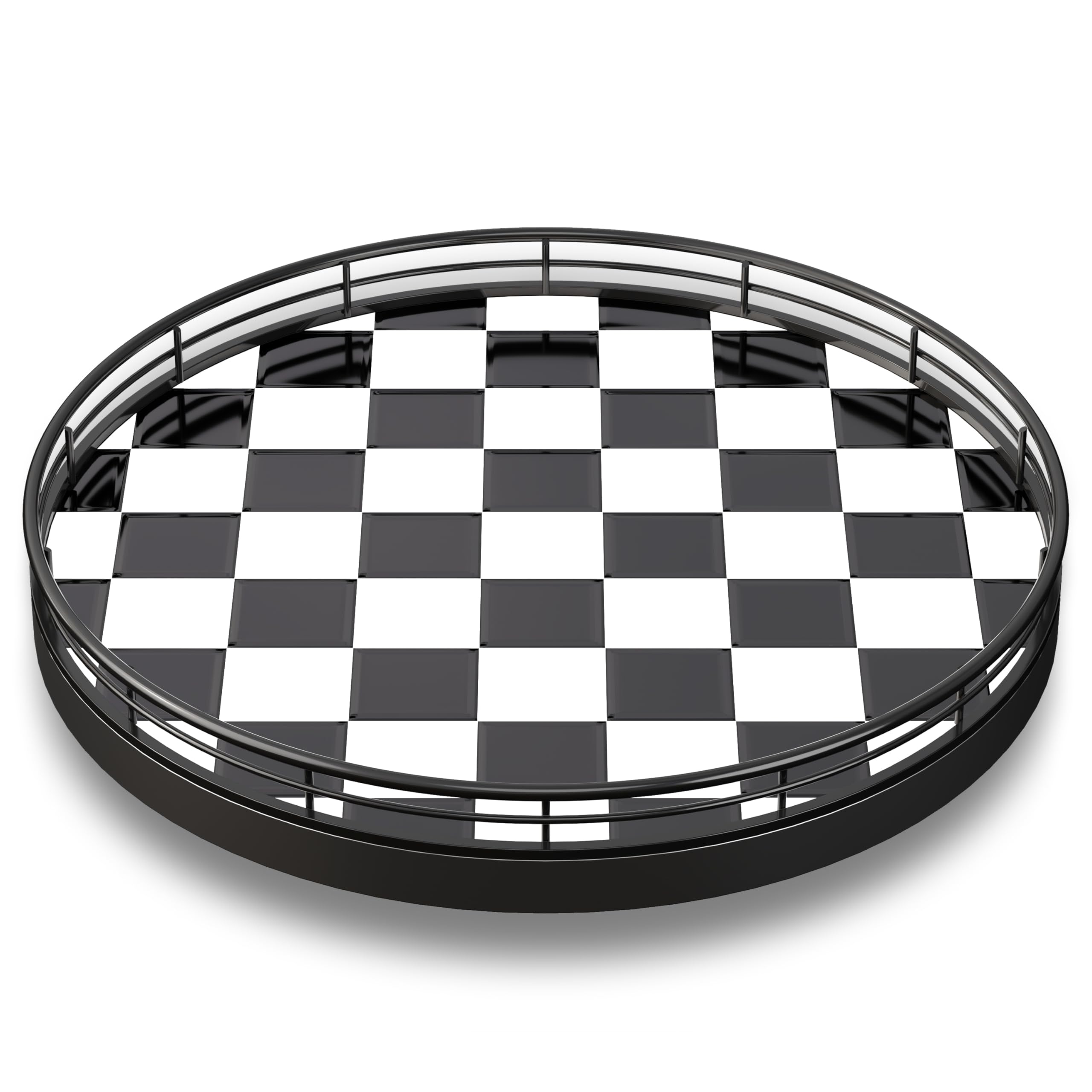 AMH checkerboard lazy Susan on oak base ideal for sharing at meals