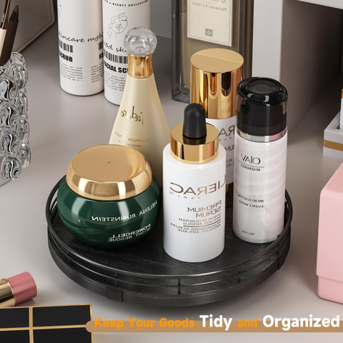 AMH oak turntable base with 360° rotation for effortless access.