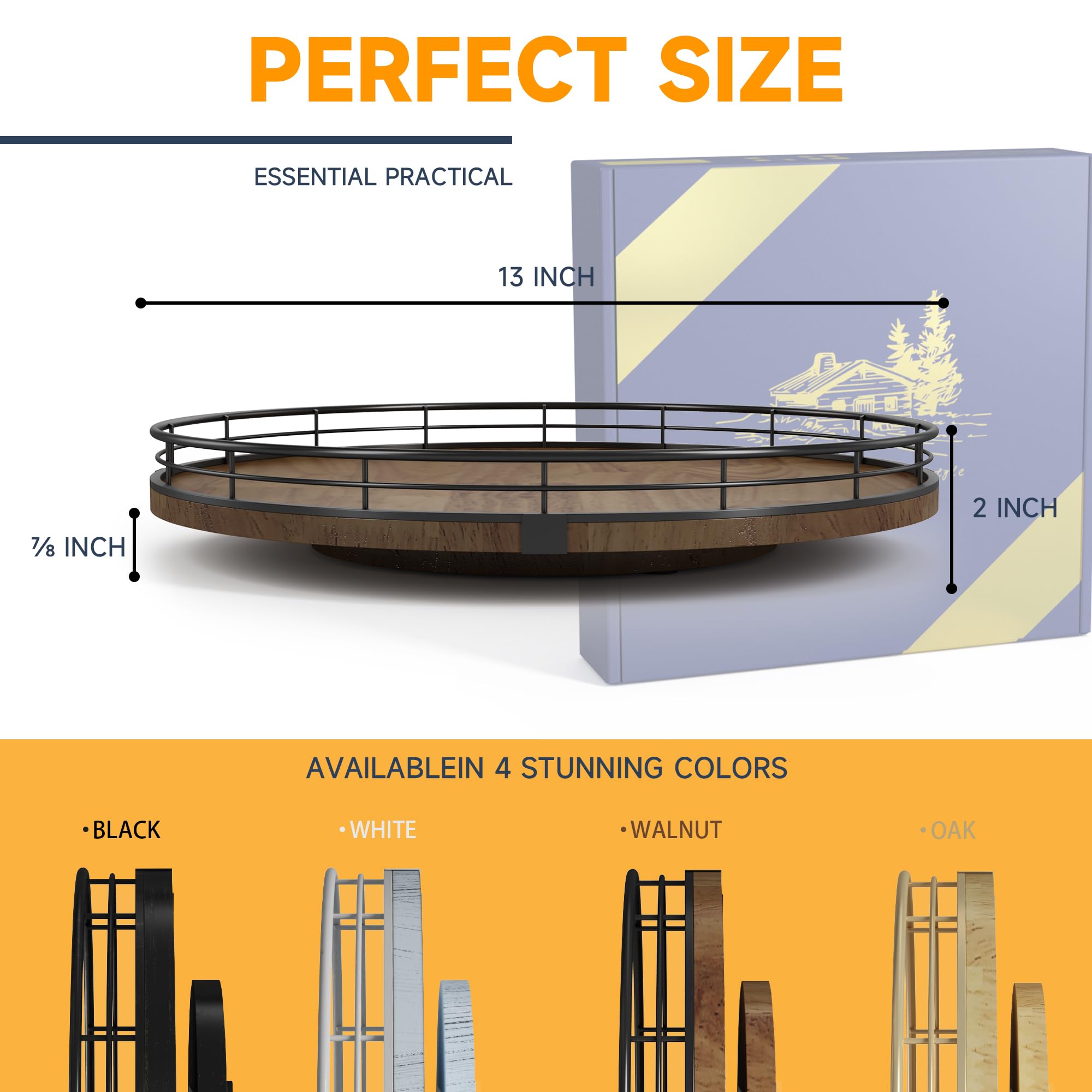 AMH Round dining-lazy-susan adds style while storing serving essentials.