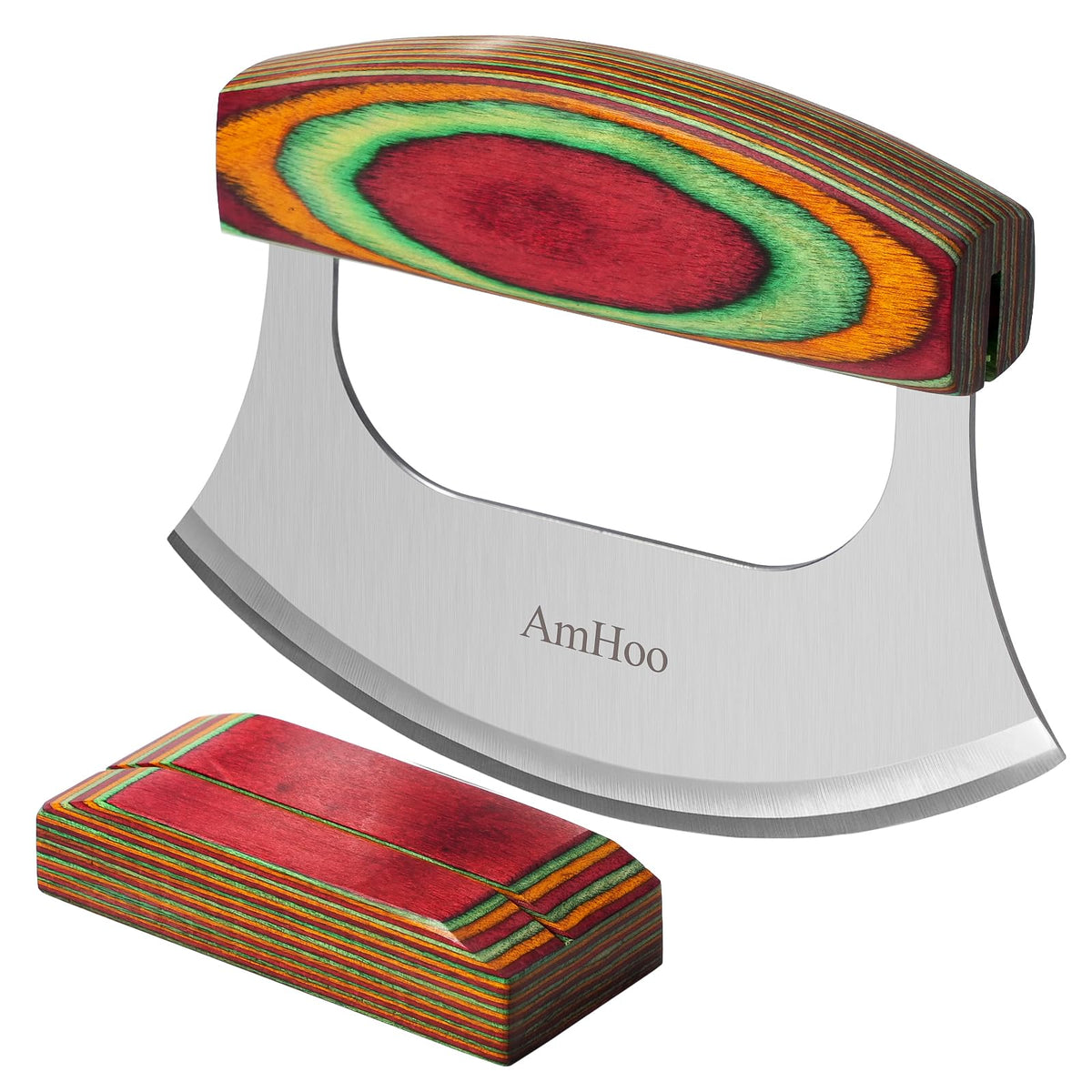 AmHoo pizza cutter with 6.5-inch rocker blade for precise pizza slicing.