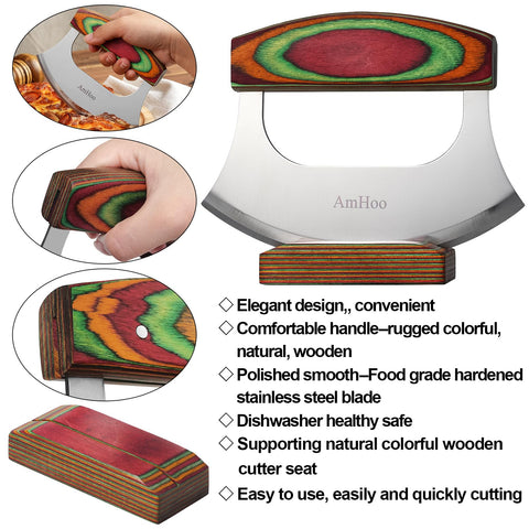 AmHoo wood holder base keeps the cutter neatly stored after use.