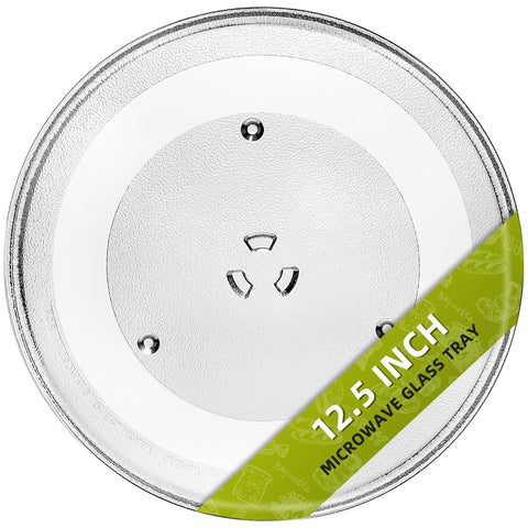 AMI PARTS 12.5-inch glass turntable providing smooth rotation for GE microwaves.